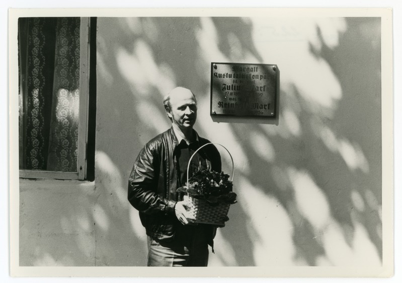 Mälestustahvli avamine Julius ja Reinhold Marki sünnitalul