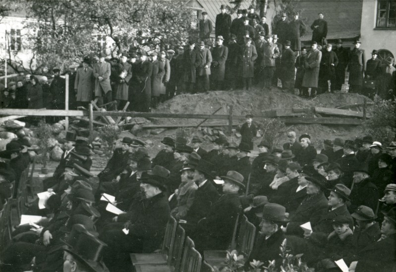 Tartu Ülikooli instituutide hoone (keemiahoone) nurgakivi panek 5.detsembril 1938