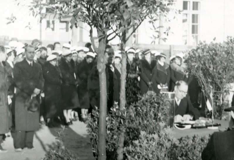 Tartu Ülikooli instituutide hoone (keemiahoone) nurgakivi panek 5.detsembril 1938