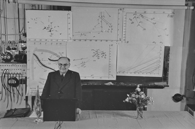 Astronoomia teaduslik konverents Tartu ülikoolis. Professor Taavet Rootsmäe ja professor Herman Mürk. 14.-18. november 1953. a.