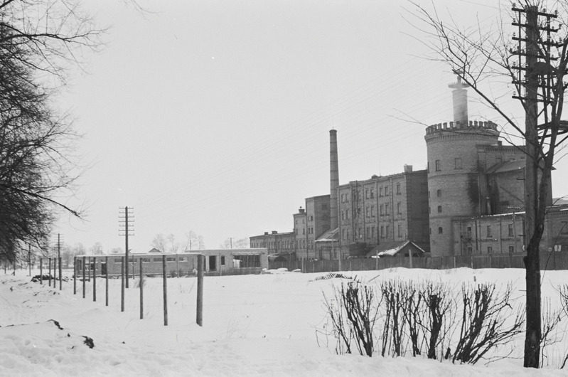 Tartu ülikooli siseujula ehitus Tähtvere pargi juures. Veebruar 1959. a.