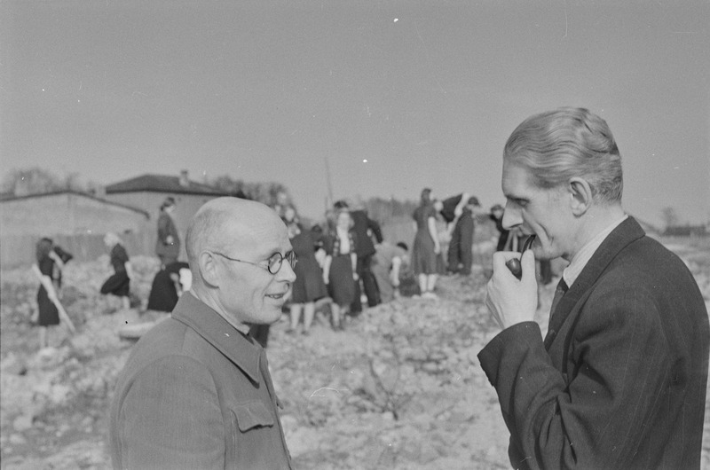 Tartu ülikool taastab. Sõjapurustusi koristamas. 1951. a.