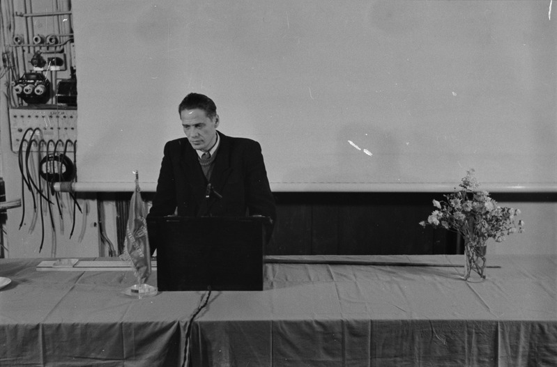 Astronoomia teaduslik konverents Tartu ülikoolis. Professor Taavet Rootsmäe ja professor Herman Mürk. 14.-18. november 1953. a.