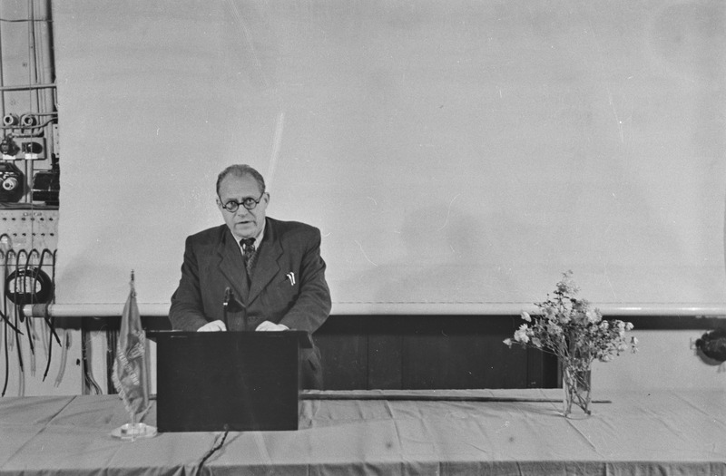 Astronoomia teaduslik konverents Tartu ülikoolis. Professor Taavet Rootsmäe ja professor Herman Mürk. 14.-18. november 1953. a.