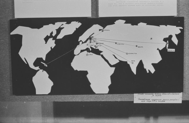 Näitus "Tartu tööstus" Tartu raudteelaste klubis. Tartu ülikooli NSV Liidu ajaloo kateeder. 16. oktoober 1964. a.