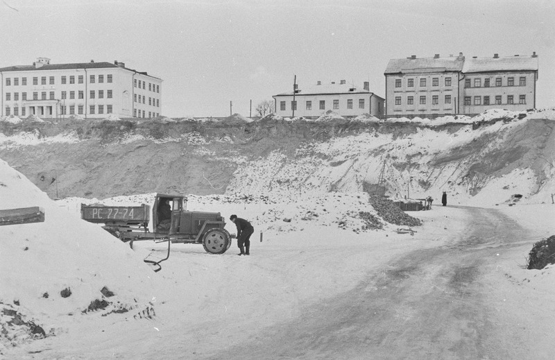 Tartu ülikooli staadioni ehitus. Sügis 1956. a.