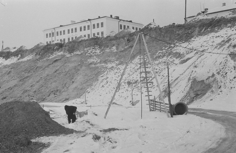 Tartu ülikooli staadioni ehitus. Sügis 1956. a.