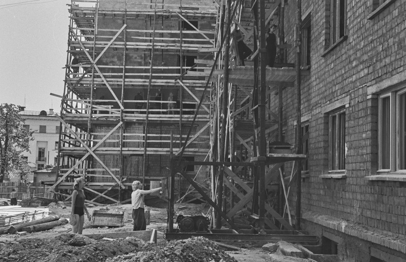 Tartu ülikooli Pälsoni t. ühiselamu ehitus. 25. juuli 1959. a.