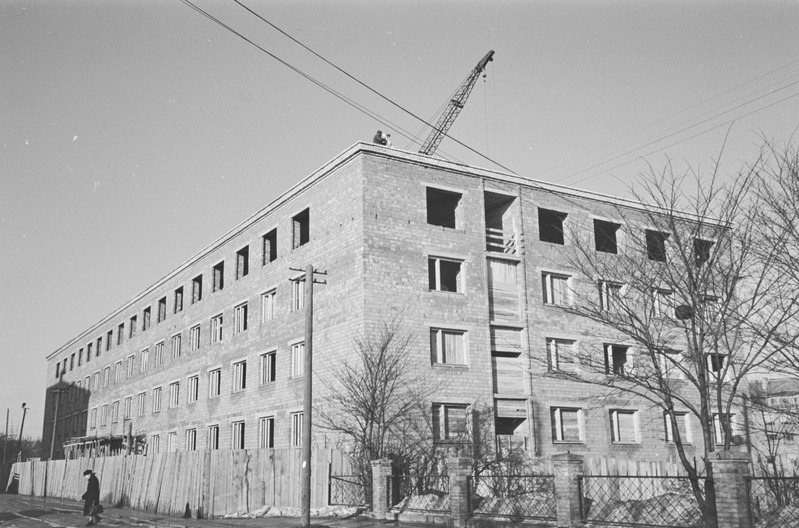 Tartu ülikooli Pälsoni t. ühiselamu ehitus. 14. september 1959. a.