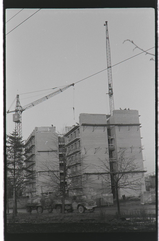 Tartu ülikooli Leningradi (Narva) maantee ühiselamu ehitus. 25. jaanuar 1971. a.