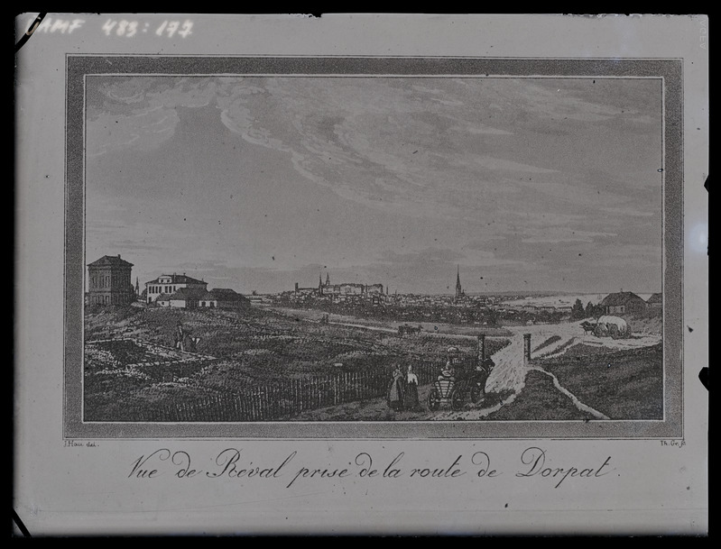 Vue de Reval prise de la route de Dorpat