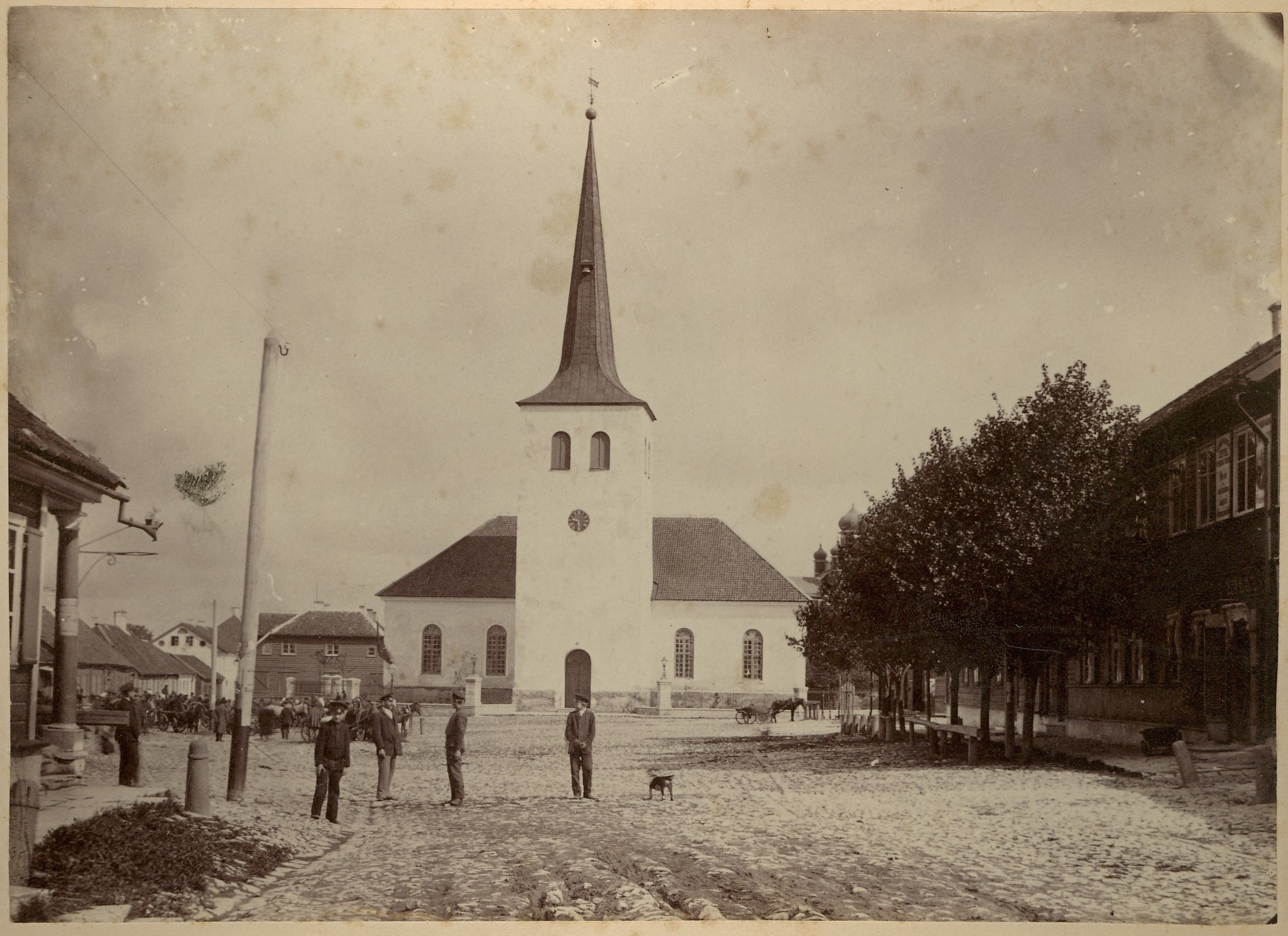 foto, Paide Turg ja kirik 19.saj. lõpus