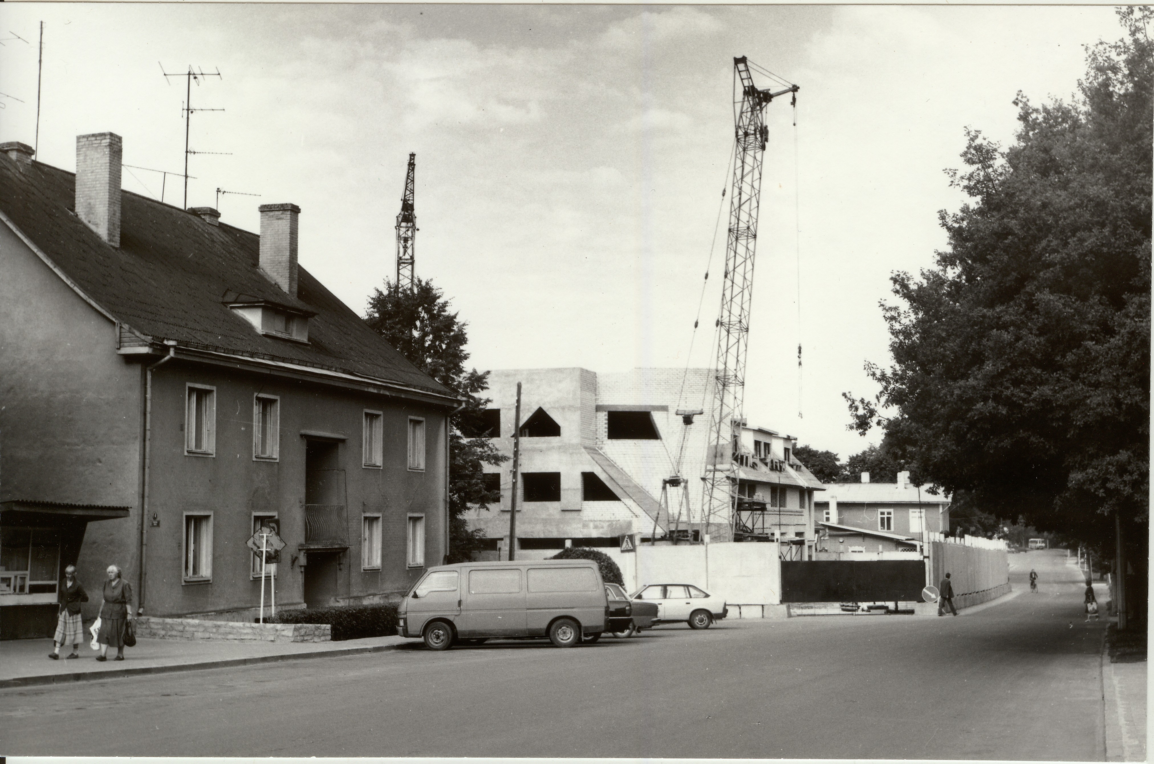 foto, Paide Kommertskeskuse ehitus 1992.a.