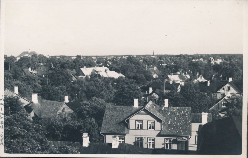 Foto. Dampfi album. Vaade Haapsalule Linna mudaravila tornist ida suunas. 1934.