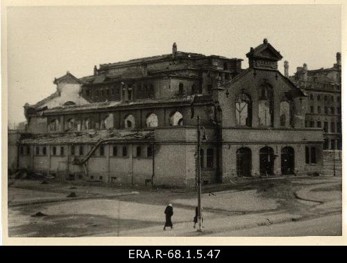 View of the Tallinn market building burned as a result of the 9th March bombing