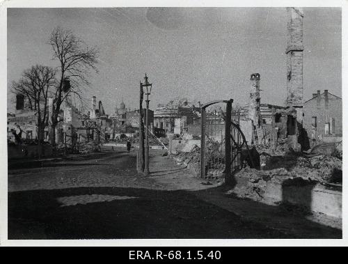 Consequences of March bombing in Tallinn: view of broken buildings on Imanta Street