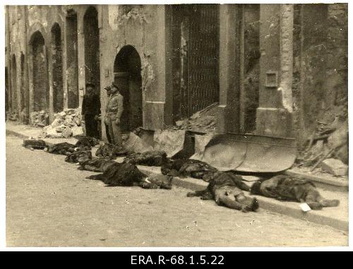 The bodies excavated by the 9th March bomb attack on Harju Street for the dead