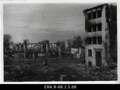 Consequences of the 9th March bombing in Tallinn: view of the destroyed houses in the vicinity of Pärnu Road