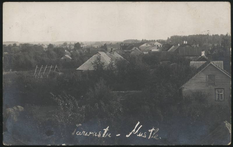 fotopostkaart, Tarvastu khk, Mustla alev, üldvaade, postitempel 27.03.1923, u 1920, foto E. Feldmann