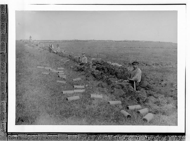 Saarlased kraavi lõikamas. Tarvastu, aug. 1912