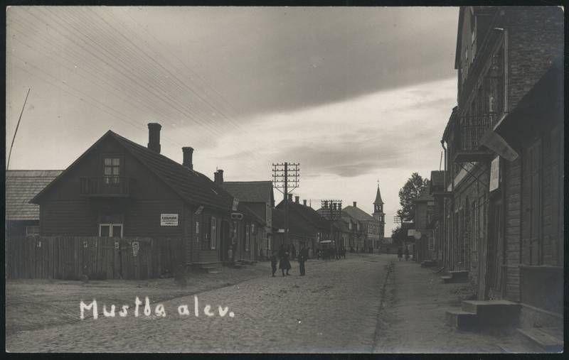 fotopostkaart, Tarvastu khk, Mustla alev, Posti tn Tarvastu poolt Viljandi poole, u 1935