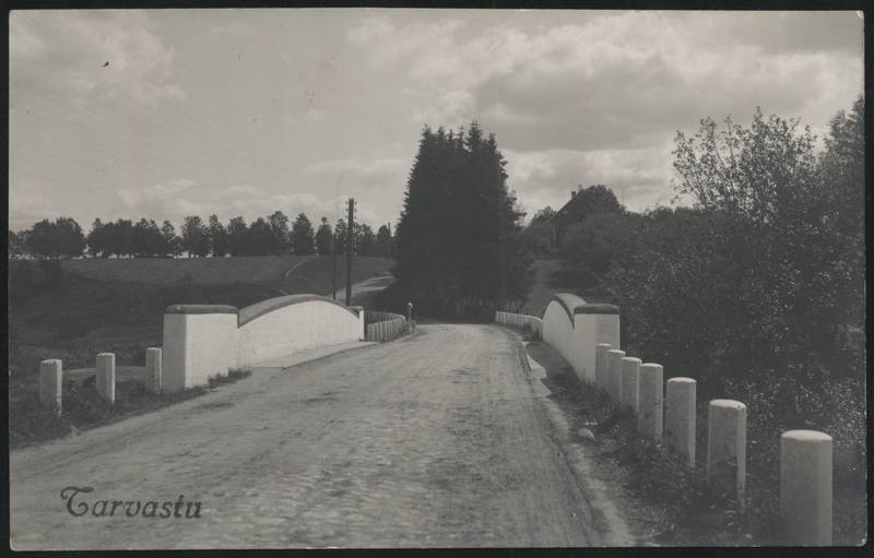 fotopostkaart, Tarvastu khk, Tarvastu sild (eh 1911), u 1930, foto E. Ilves