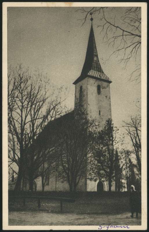trükipilt, Suure-Jaani khk, Suure-Jaani kirik, u 1930?, K. Jaik'i kirjastus (Tartu)