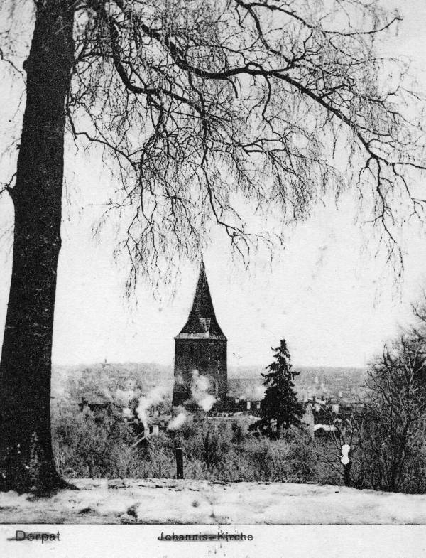 Jaani kirik (vaade Toomemäelt). Tartu, ca 1910-1918.