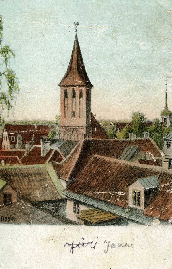 Jaani kirik ja vanalinn.  Tartu, ca 1910.