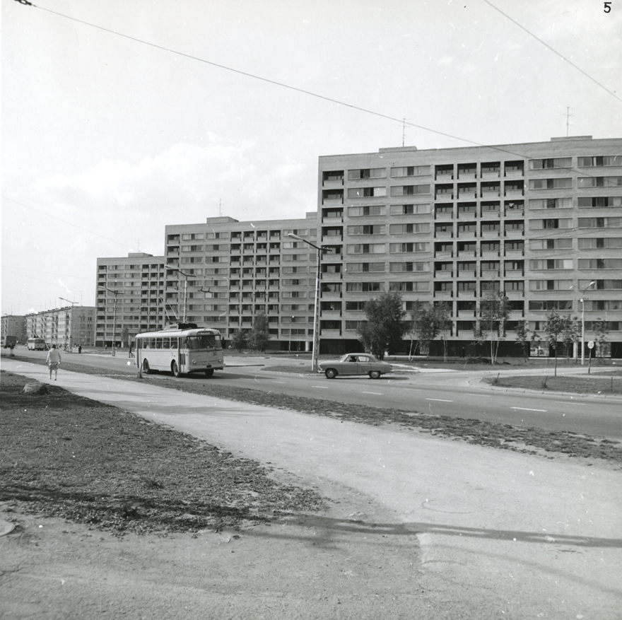 Telliselamud Mustamäe VI mikrorajoonis, vaade hoonestusele. Arhitekt Raine Karp