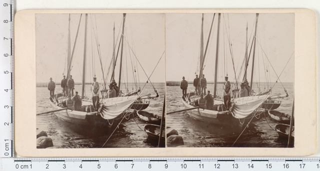 Ruhnu island, boat at sea