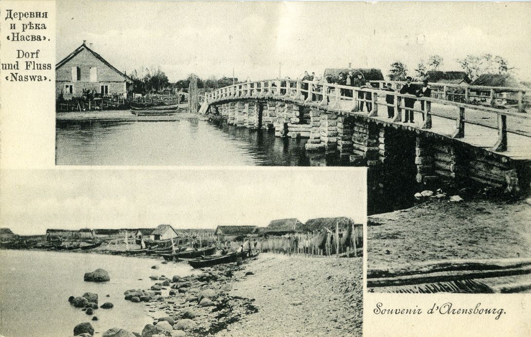 Liitpostkaart Nasva sild ja küla Saaremaal