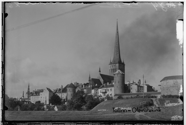 View of the Old Town of Tallinn and the Oleviste Church