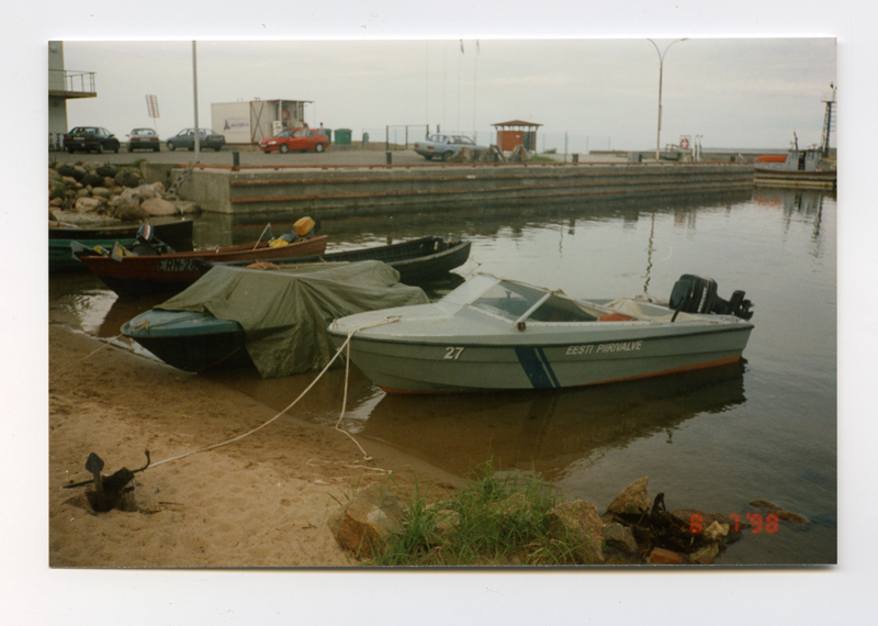 Vergi port, on the shore EPV motor boat "27" and motor boats