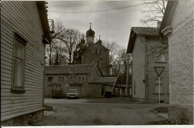 Photo Kitsas Street and Orthodox Church Paide Vallimäel 1985