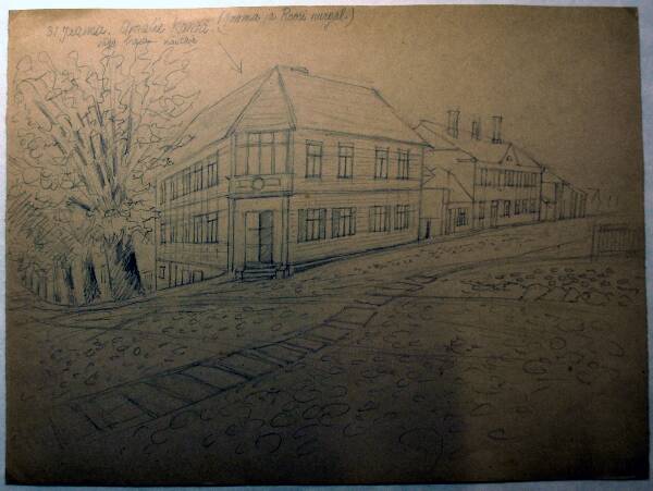 Silicon drawing. City view of Tartu, St. 31.