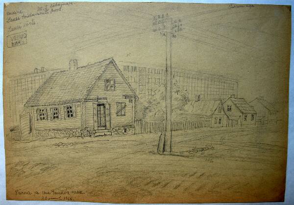 Silicon drawing. Former Laksi food store. June 20, 1966.