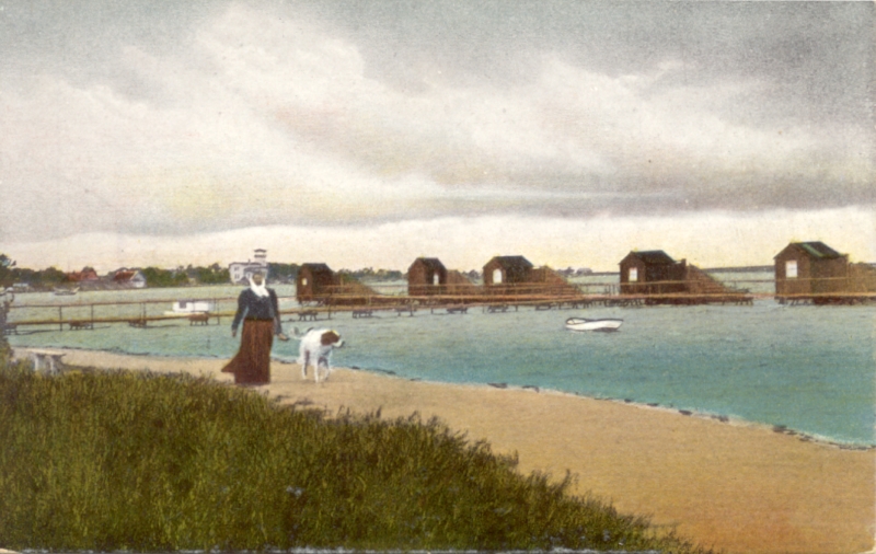 Haapsalu beach with swimming houses
