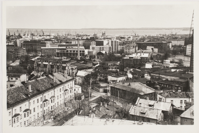 View of the city centre of Tallinn and the building of Maakri Street in Communion