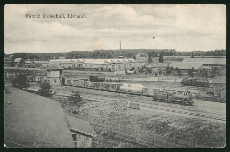 Postcard, overview for Mõisaküla vacation, railway factory