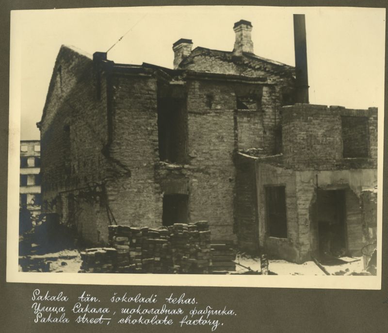 War breaks in Tallinn. Ruins of the chocolate factory, Sakala tn.