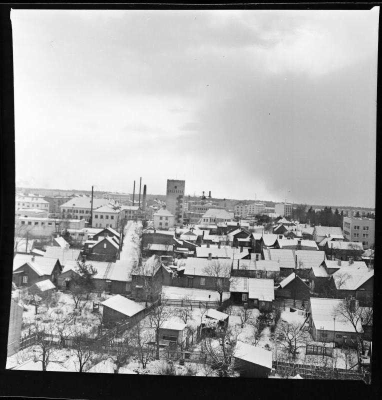 Negative.  View of the city of Haapsalu is built from the roof to the water tower. November 1973.a.
Photo: T.Coffee.