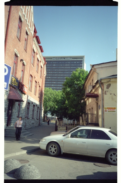 View from the sea to the Viru hotel in Tallinn