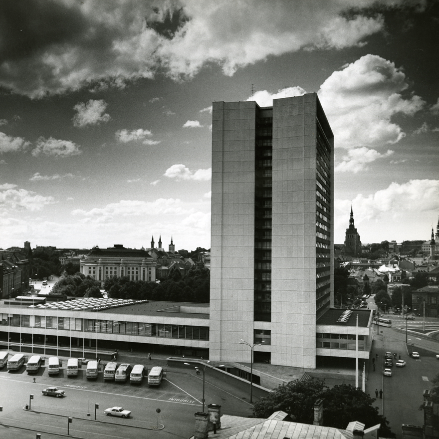 Viru hotel in Tallinn, from the side of the view, from the back of the old town. Architects Henno Sepmann, Mart Port