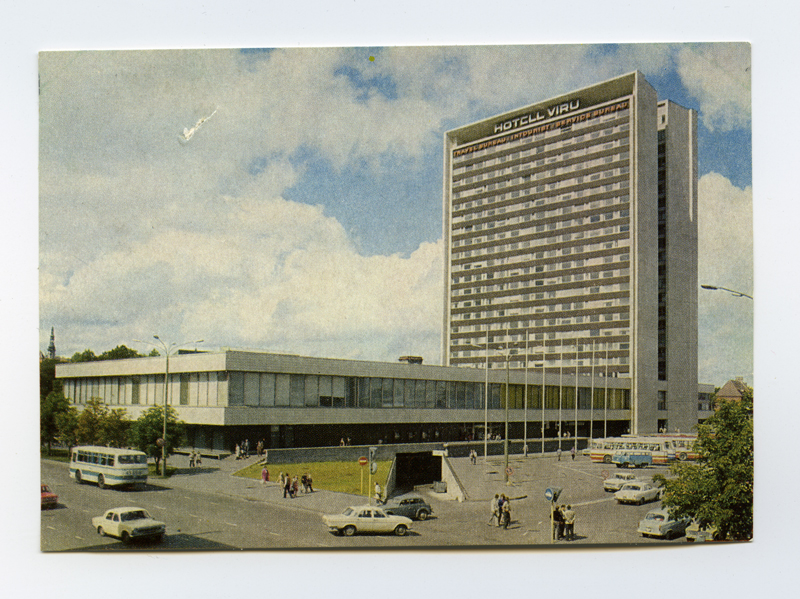 View of Tallinn: Viru hotel by parking lot