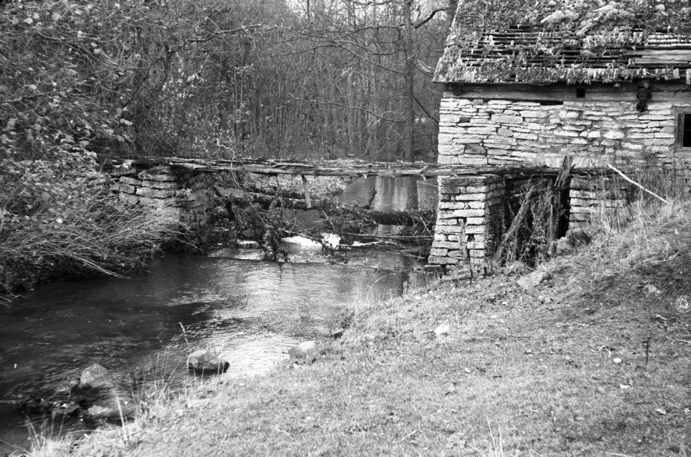 In the village of Kahala, the water mill and the river end of the building.