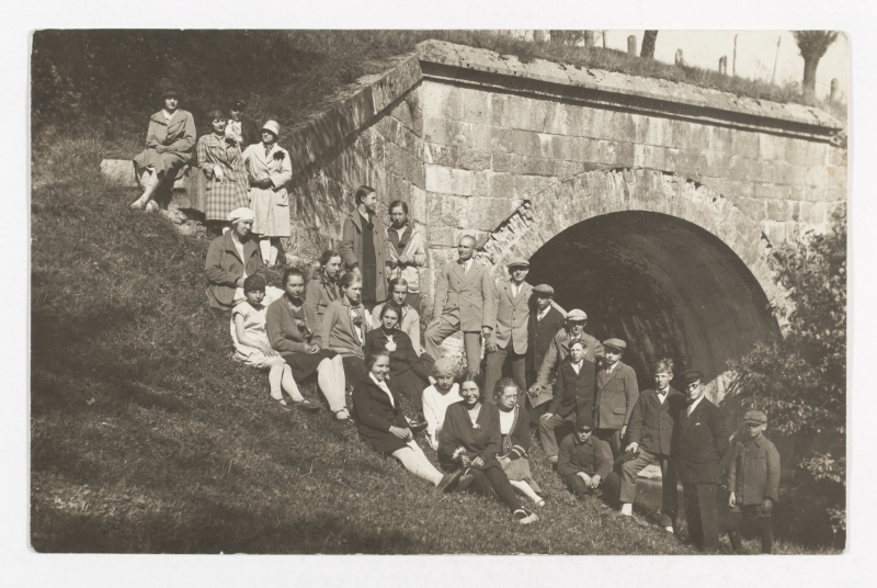 People at the Olustvere railway tunnel