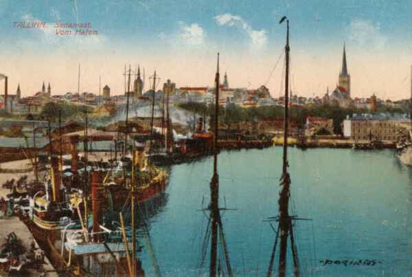 Postcard view of Tallinn port