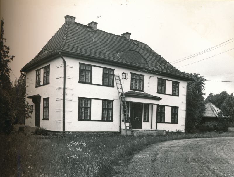 Photo. Karuse Railway Station. Black and white. Located: Hm 7975 - Technical monuments of Haapsalu district