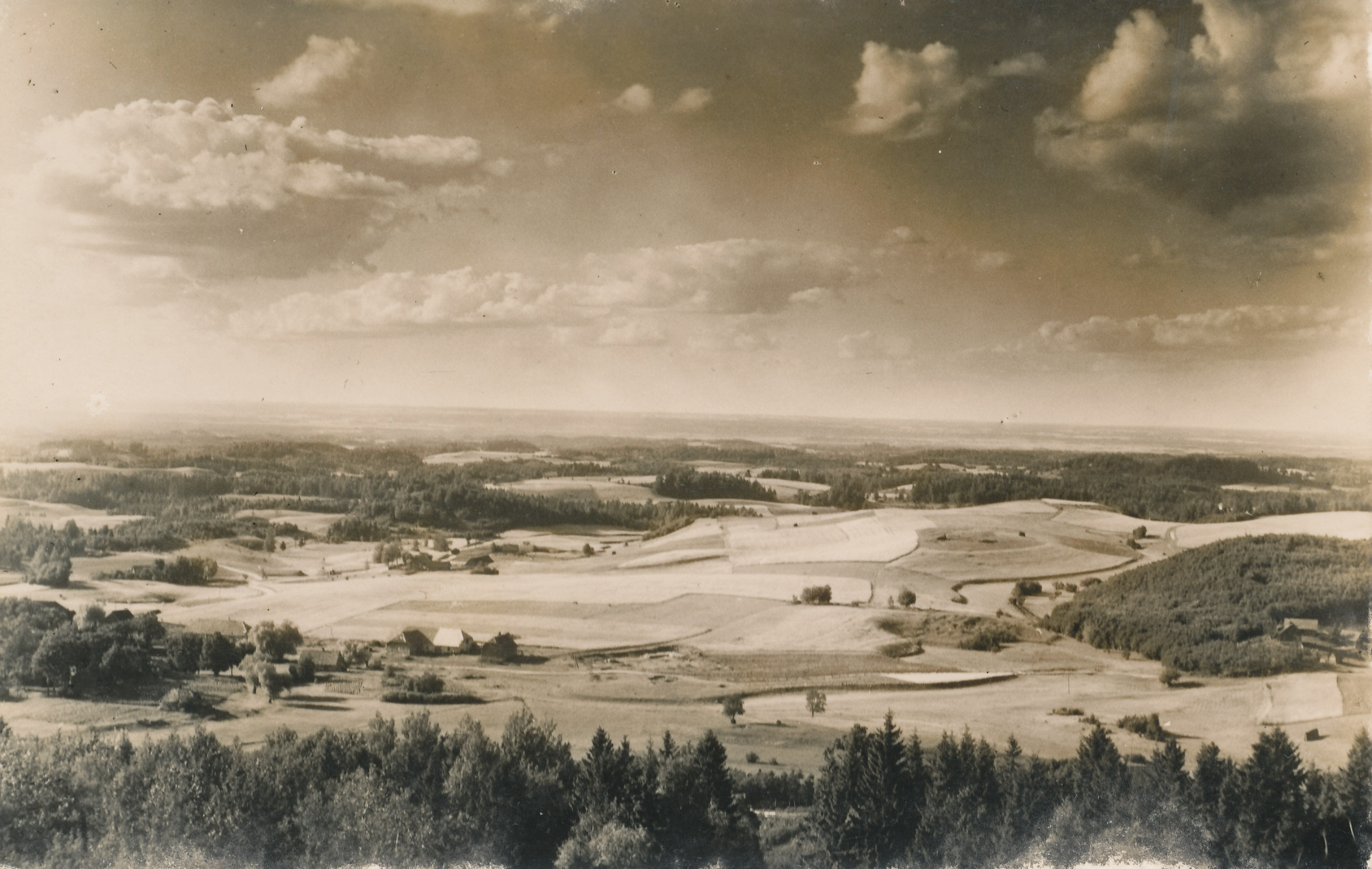 Photo postcard. Eesti Võrumaa View from Munamägi. 1930-th a.